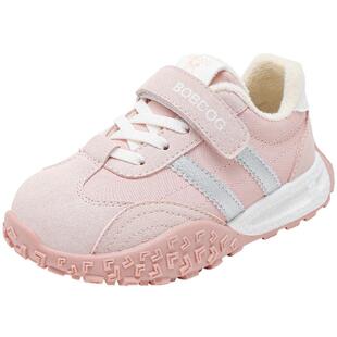 巴布豆童鞋女童二棉鞋2025新款秋冬款女孩加绒加厚棉鞋儿童运动鞋