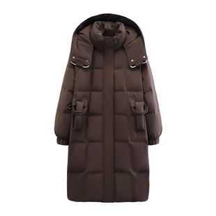 雅鹿新款正品中长款显瘦羽绒服女款女士25年鸭绒超保暖黑色防寒衣