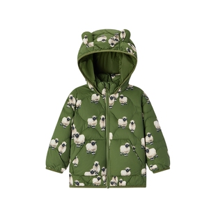Milkbarn2025秋冬新品儿童轻薄羽绒服男女童连帽保暖外套宝宝棉服