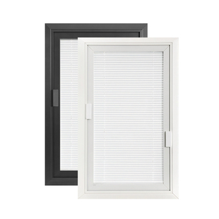 单玻磁控百叶窗帘内置铝合金厨房卫生间内开窗专用中空玻璃遮光帘