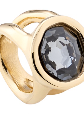 西班牙本土潮牌UNOde50 夸张黑水晶戒指轻奢镀金18K纯手工正品