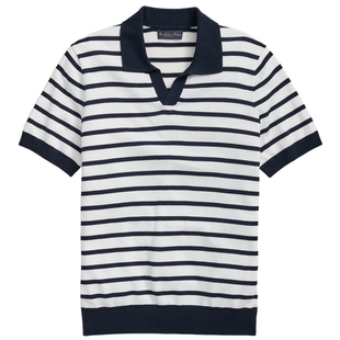 Brooks Brothers/布克兄弟男士春夏新品棉海鸥领航海条纹polo衫