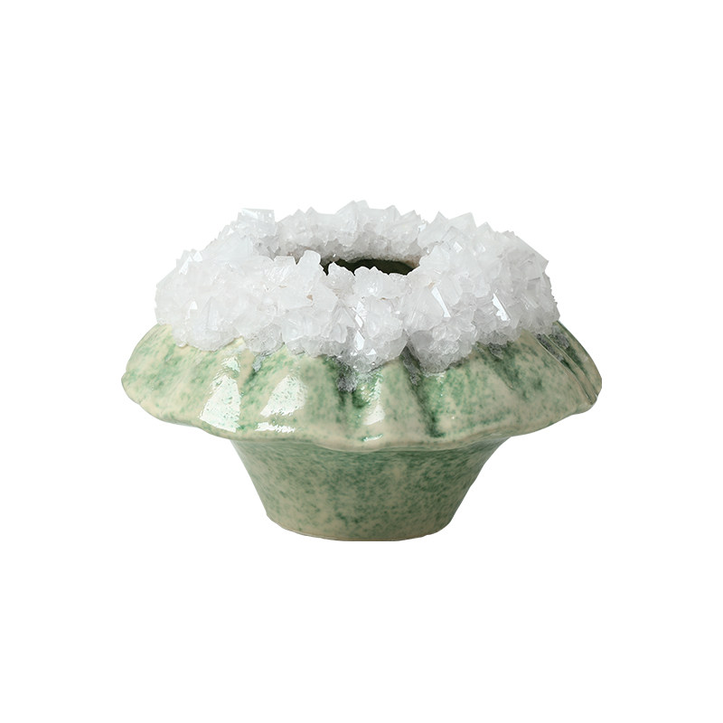 中古风窑变釉陶瓷雪顶火山收纳罐