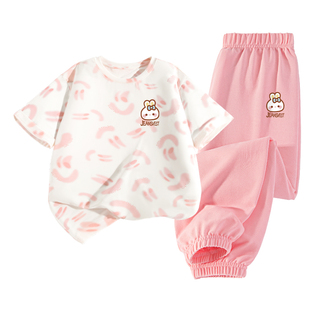 真维斯童装女童夏季套装2026新款女孩凉感薄款运动服儿童夏装短袖