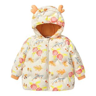 迷你巴拉巴拉女童三防羽绒服儿童动物造型帽柔软宝宝羽绒外套冬季