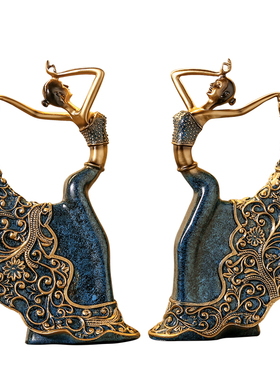 欧式民族风孔雀舞女入户玄关电视酒柜摆件家居饰品轻奢软装工艺品