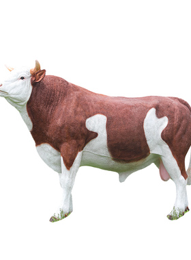 艺家乡西门塔尔牛模型乡村雕塑