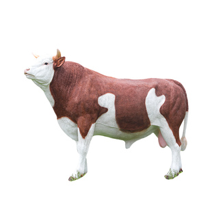 西门塔尔牛模型户外农场乡村田园主题雕塑草坪仿真动物黄牛大摆件