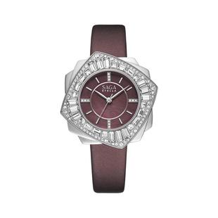 SAGA世家女款手表舞会轻奢高级防水真皮带小众大表盘高级感石英表