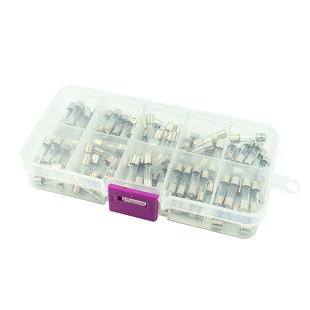 100个盒装 5x20mm玻璃保险丝 0.2A~20A 保险管混装盒