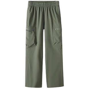 骆驼工装加绒裤男直筒伞兵裤宽松运动休闲户外防风保暖登山裤女裤