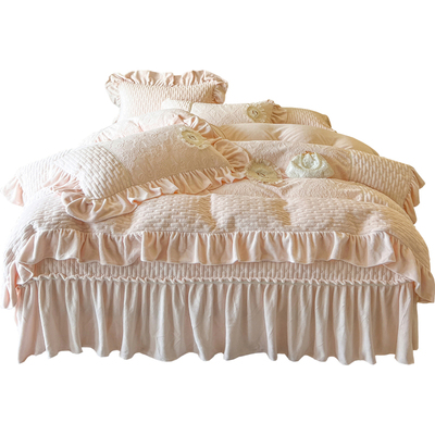 法式雕花保暖牛奶绒床上四件套