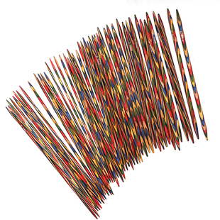 顺林织毛衣针短棒针袖子针打毛线针桦木彩木直针签子手工编织工具