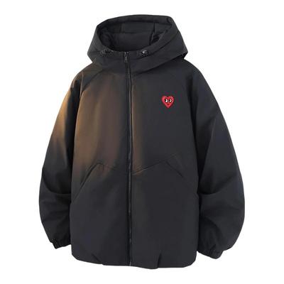 查尔斯桃心加厚防寒连帽羽绒服男