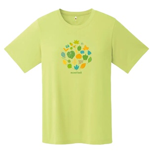 日本美山 montbell 2025夏女装森系山脉落叶速干防紫外线短袖T恤