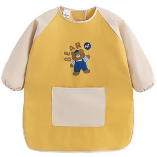 宝宝画画防脏罩衣男女童卡通魔术贴长袖围裙手工防脏护衣可印logo