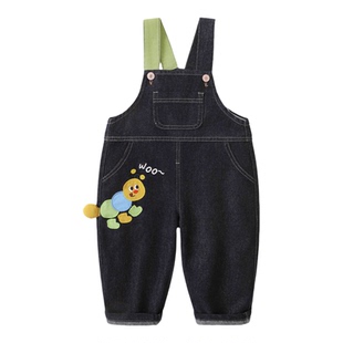 咔咔熊猫婴童裤子春款男童牛仔背带裤春装春秋儿童裤子女童外出裤