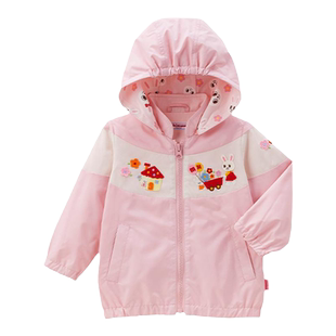 MIKIHOUSE儿童外套轻薄上衣夏季防风防水上衣帽子可卸四季款新