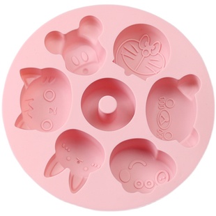 手工白凉粉卡通造型硅胶模具儿童辅食钵仔糕蛋糕果冻布丁米糕模型