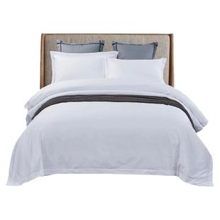 五星级床品酒店宾馆民宿专用床上用品纯棉白色贡缎四件套布草被套