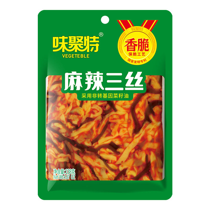 味聚特爽口下饭菜黄花什锦麻辣三丝脆豇豆四川泡菜榨菜大袋装138g