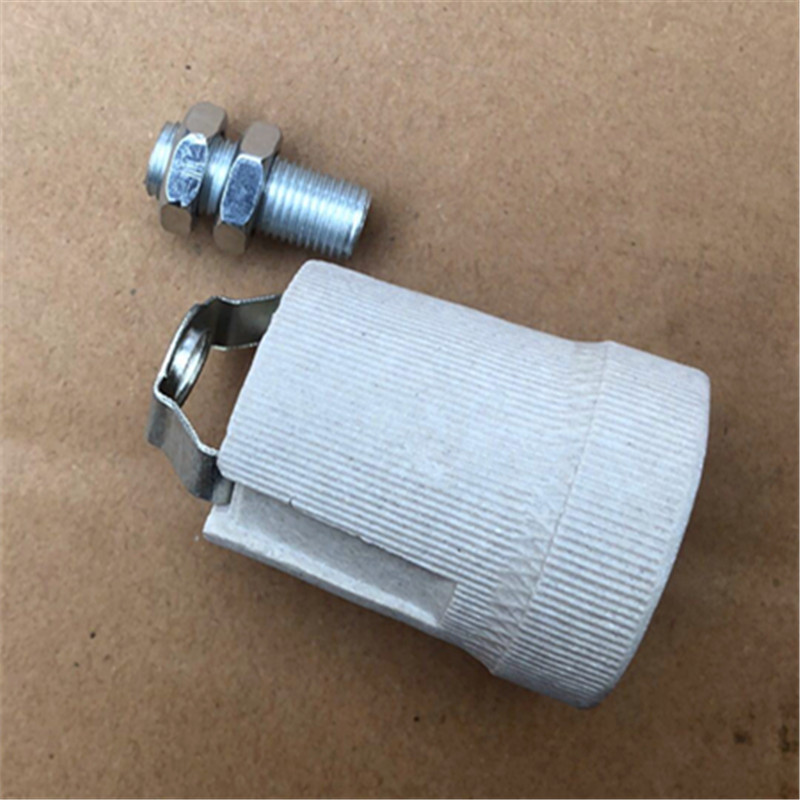 包邮（20个）E27铜芯螺口耐高温带线灯座 E14陶瓷灯头E40灯具配件