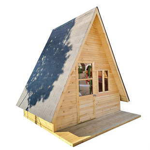 轻奢简便三角木屋户外露营阳光房小屋防腐木屋花园别墅喝茶休闲屋