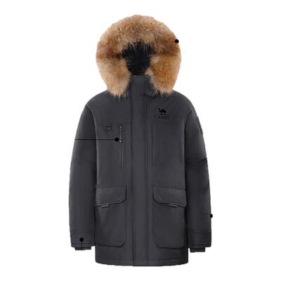 骆驼中长款羽绒服女冬季户外三防工装派克服男士加厚鹅绒外套