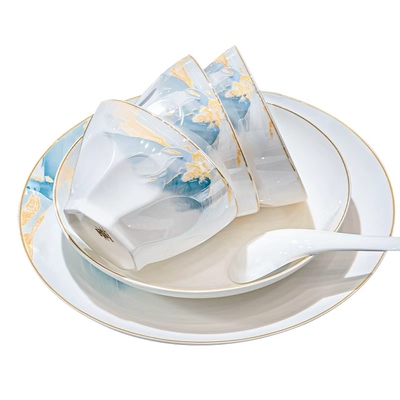 碗家用2025新款金边陶瓷斗笠碗