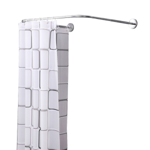 浴室弧形浴帘杆l形浴帘套装免打孔u形卫生间伸缩淋浴杆防水隔断帘