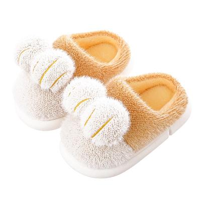 兴兴熊卡通儿童秋冬季猫爪棉拖鞋