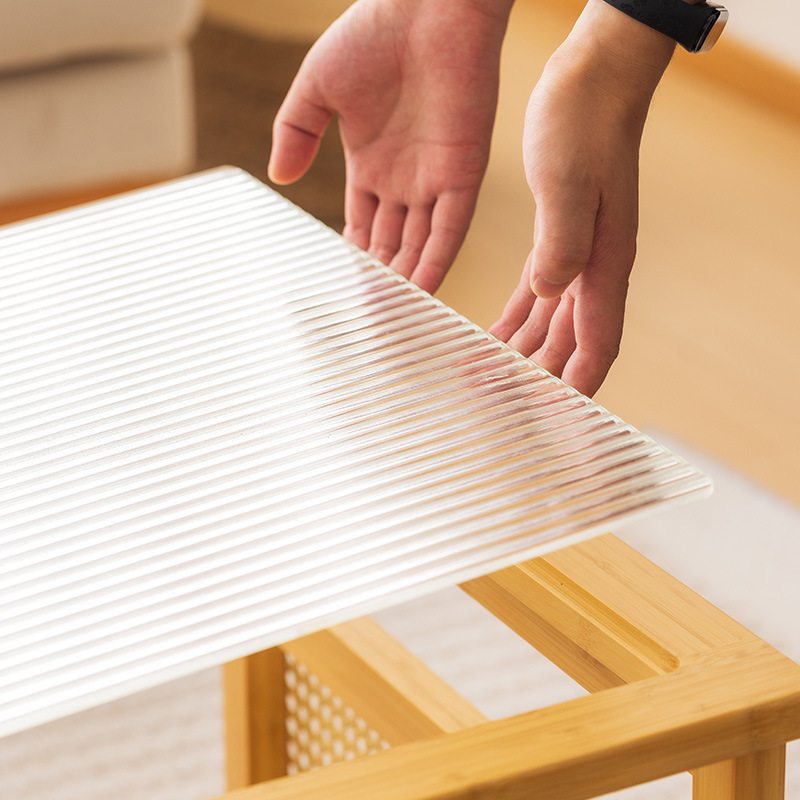 藤编茶几客厅家用实木新款长方形玻璃小户型桌子简约茶桌现代日式