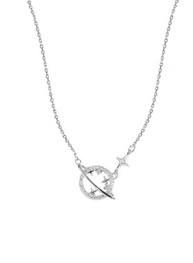 纯银项链925星球不掉色锁骨链