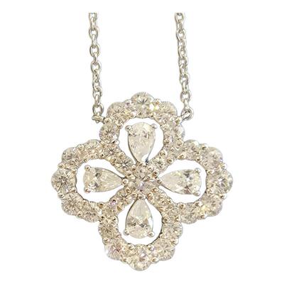 四叶草S925纯银满钻锁骨链女