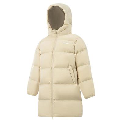 李宁儿童中长款连帽羽绒服保暖