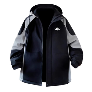 秋冬高品质加绒加厚冲锋衣夹克青少年时尚潮流一件过冬男生外套