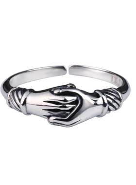 YUKI男女气质情侣牵手银戒指