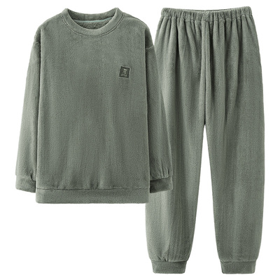 芬腾正品男加厚珊瑚绒睡衣可外穿