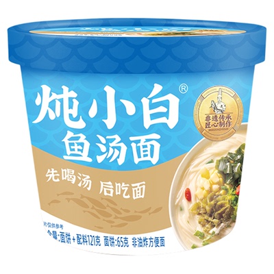 非遗炖小白鱼汤面非油炸泡面