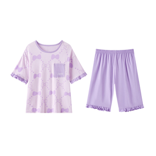 deesha笛莎女童纯棉睡衣2026春夏季儿童家居服套装薄款抑菌空调服
