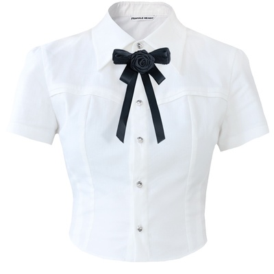 易碎商店收腰短袖衬衫两件套