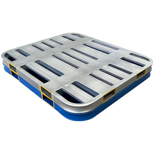 钢制叉车托盘四面进叉粮食面粉大米饲料仓储防潮垫金属圆角铁托盘