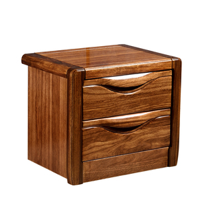 乌金木纯实木床头柜床边柜配套家具现代新中式简约储物柜阻尼自吸