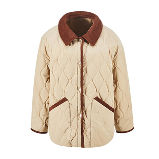 雅鹿衬衫式羽绒服女冬季2025新款菱格轻薄款短款翻领内胆鸭绒外套