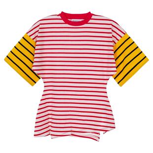 NAGONSTANS 女士夏季时尚撞色条纹短袖T恤银泰百货精品 301574