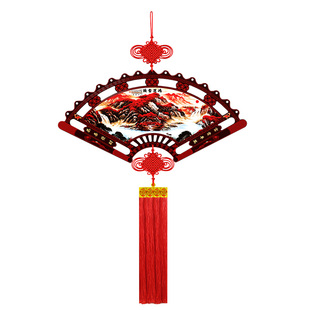 新款扇形中国结挂件客厅大号福字玄关背景墙乔迁送礼喜庆门上挂件