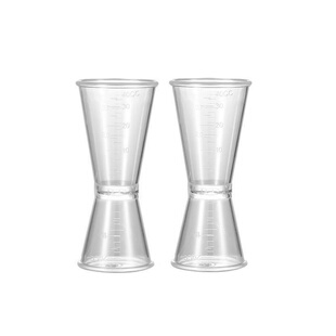 盎司杯双头量杯奶茶店专用工具pc材质oz刻度安士杯量酒器40cc量杯
