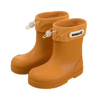 儿童雨靴短筒高帮防水防滑男女童上学用萌趣户外胶鞋孩子宝宝水鞋