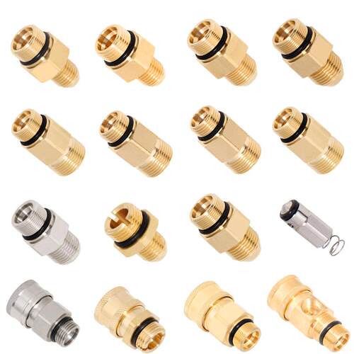 高压清洗机泵头出水转接快速接头配件止回阀18细丝调压阀柱塞配件