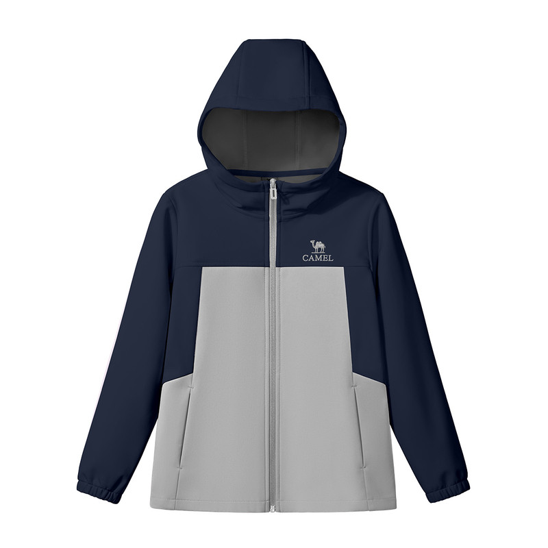 骆驼儿童软壳衣2026新款秋季户外运动登山服拉链男女童防风外套
